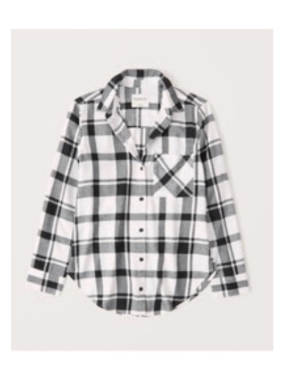 Abercrombie & Fitch Black and White Plaid Button-Down Shirt
